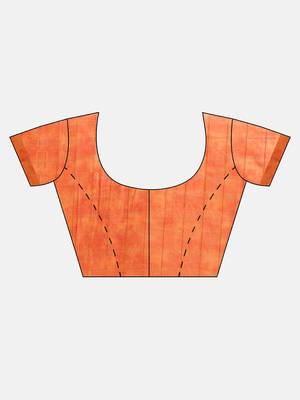 Kimisha Women's Orange Cotton Blend Floral Digital Printed Saree 4