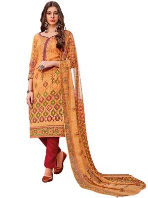 Mustard Printed Cotton Salwar 1