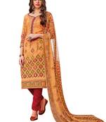 Mustard Printed Cotton Salwar