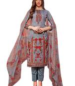 Grey Printed Cotton Salwar