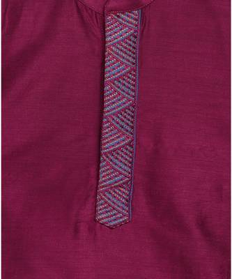 purple kurta with embroidered panel and contrast blue pajama 7