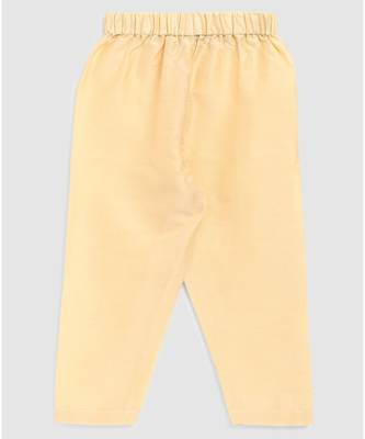 orange mangalgiri cotton kurta with embroidered panel and contrast beige pajama 6
