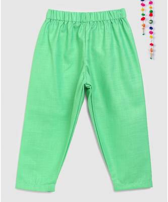 pista green matka cotton kurta with embroidered panel and green pajama 5