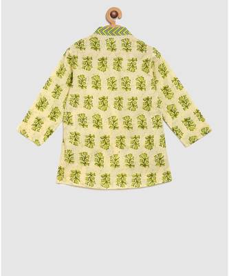 full sleeves printed kurta with stripe printed dhoti 4