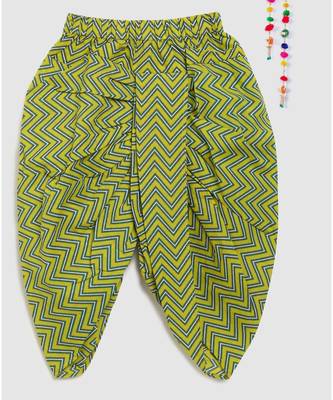 full sleeves printed kurta with stripe printed dhoti 5