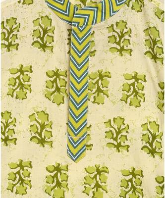 full sleeves printed kurta with stripe printed dhoti 7