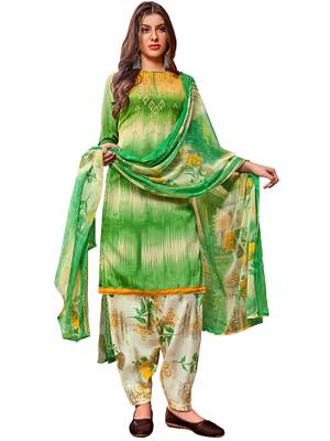Parrot-Green Printed Cotton Salwar 1