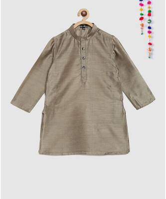 full sleeves kurta and pajama-grey , with brocade jacket 3