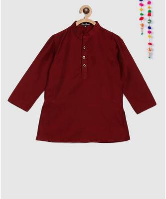 full sleeves kurta and pajama- maroon, with black tussar silk jacket with brooch 3