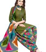 Green printed cotton salwar