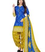 Blue Printed Cotton Salwar