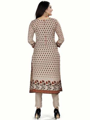 Beige Printed Cotton Salwar 2