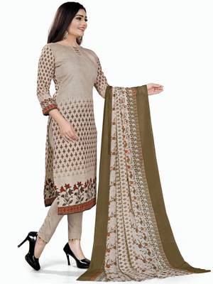 Beige Printed Cotton Salwar 3