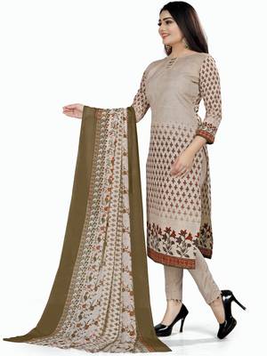 Beige Printed Cotton Salwar 4