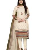 Cream Printed Cotton Salwar