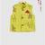 red full sleeves kurta with lime green camel, block print jacket