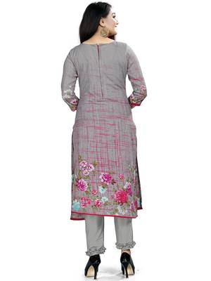 Grey Printed Cotton Salwar 2