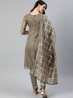 Grey Embroidered Silk Blend Salwar 3