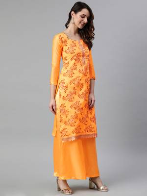 Yellow Printed Silk Blend Salwar 3