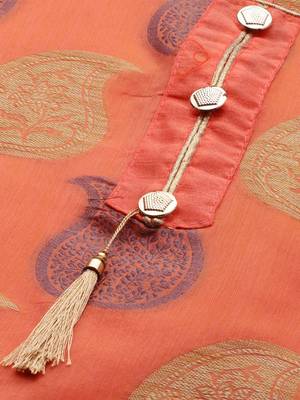 Peach Weaved Banarasi Silk Salwar 4
