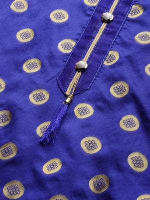 Royal-Blue Weaved Banarasi Silk Salwar 4