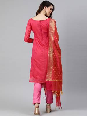 Pink Weaved Banarasi Silk Salwar 3