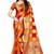 Women's Banarasi Silk  Orange Red Round Buuti Sari 