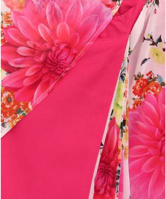 pink pre stitched saree in 2 prints 6