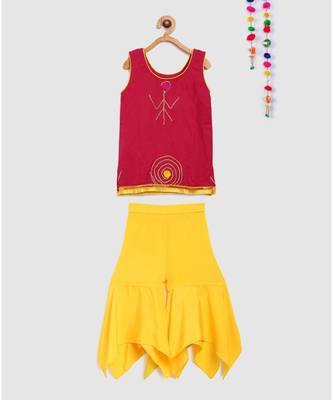 fuschia short top with sharara 1
