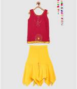 fuschia short top with sharara