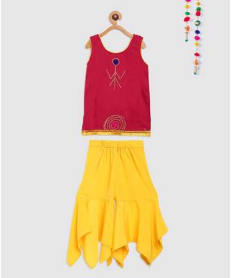fuschia short top with sharara 2
