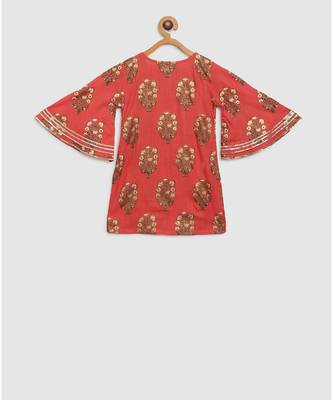 pink block printed kurta with sharara 4