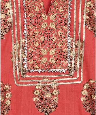 pink block printed kurta with sharara 7