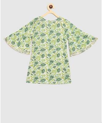 green block printed kurta with sharara 4
