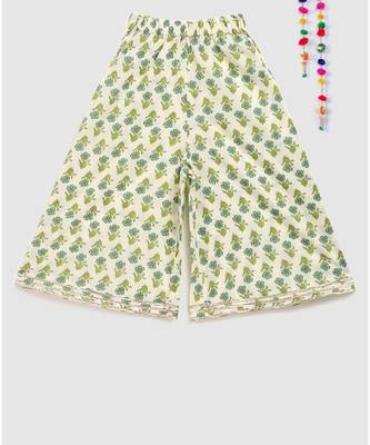 green block printed kurta with sharara 5