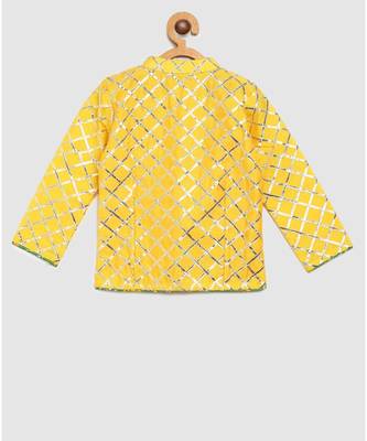 yellow gota patti top with kota doria lehnga 4