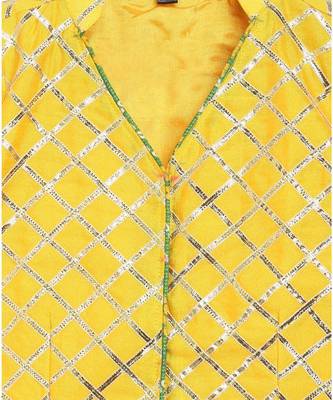 yellow gota patti top with kota doria lehnga 7