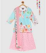 blue velvet short kurti with pallazo