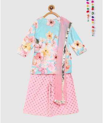 blue velvet short kurti with pallazo 2