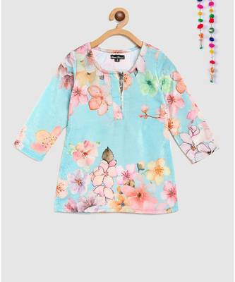 blue velvet short kurti with pallazo 3