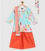 blue velvet short kurti with pallazo