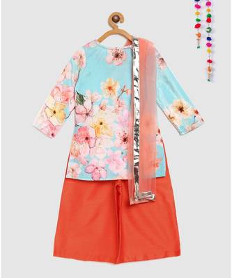 blue velvet short kurti with pallazo 2