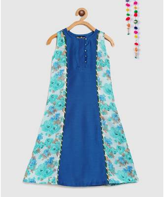 blue long dress indo western 1