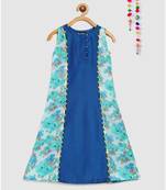 blue long dress indo western
