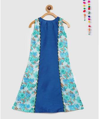 blue long dress indo western 2