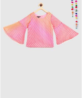purple striped kota doria full sleeves choli with contrast chanderi lehnga 3