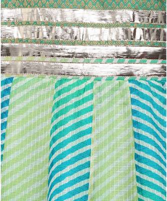 green girls long dress in brocade and kota doria 3