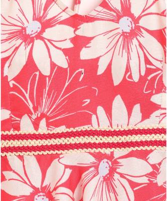 pink rayon printed knee length dress 3