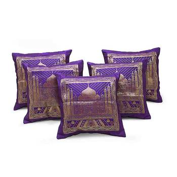 Designer Brocade Tajmahal 5 Pc. Cushion Covers Set 1