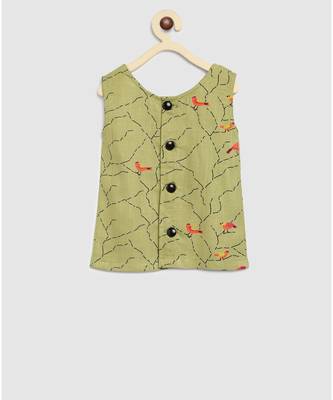 green short crop top with box pleated skirt 4